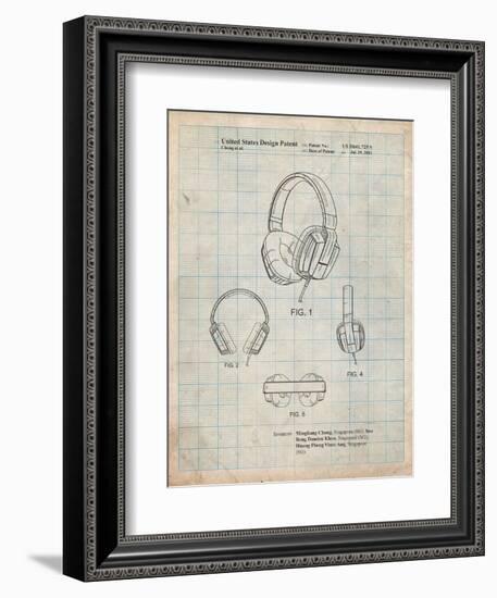 Headphones Patent-Cole Borders-Framed Premium Giclee Print