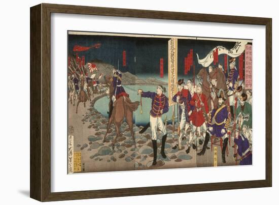 Headquarters at Sentoguchi, Kumamoto, 1877-Tsukioka Yoshitoshi-Framed Giclee Print