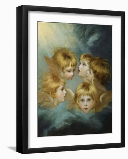 Heads of Angels - Portrait of Miss Francis Isabel Ker Gorden-Sir Joshua Reynolds-Framed Giclee Print