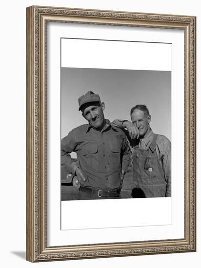 Heads of Families on the Mineral King Cooperative Farm.-Dorothea Lange-Framed Art Print