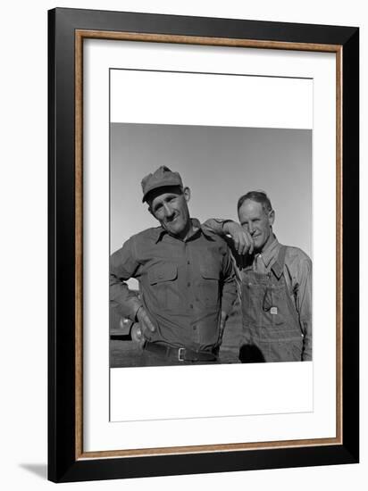 Heads of Families on the Mineral King Cooperative Farm.-Dorothea Lange-Framed Art Print