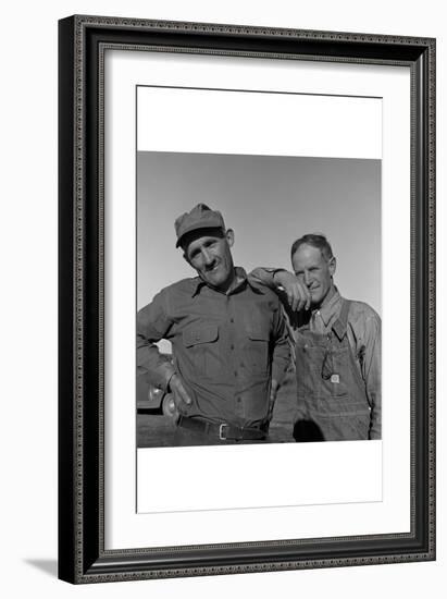 Heads of Families on the Mineral King Cooperative Farm.-Dorothea Lange-Framed Art Print