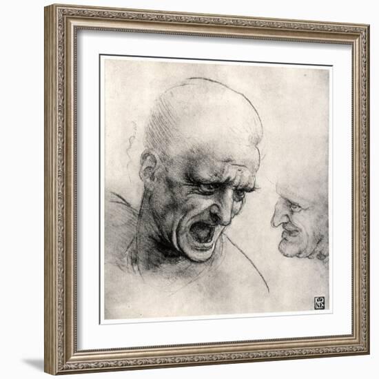 Heads of Warriors, 1503-1505-Leonardo da Vinci-Framed Giclee Print