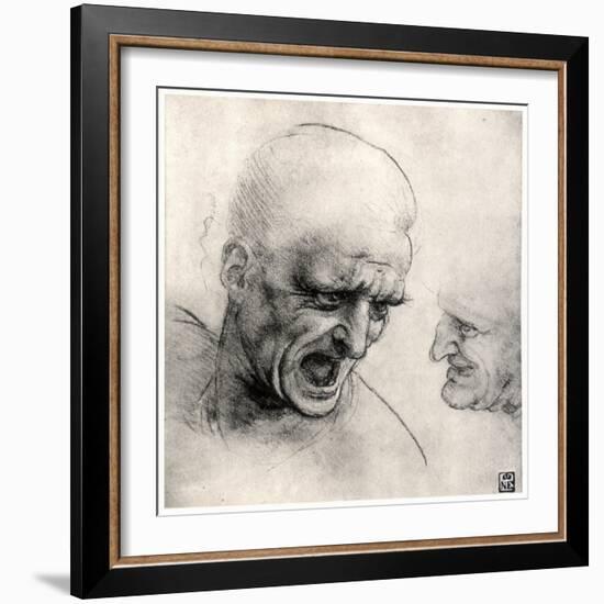 Heads of Warriors, 1503-1505-Leonardo da Vinci-Framed Giclee Print