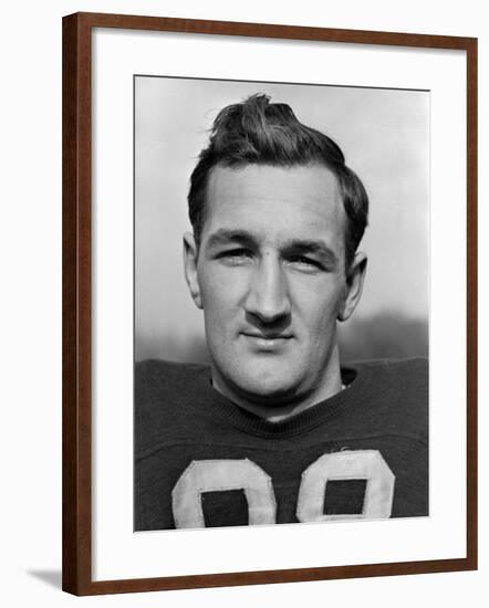 Headshot of University of Michigan Fottball Player, No.98, Tom Harmon-Alfred Eisenstaedt-Framed Premium Photographic Print