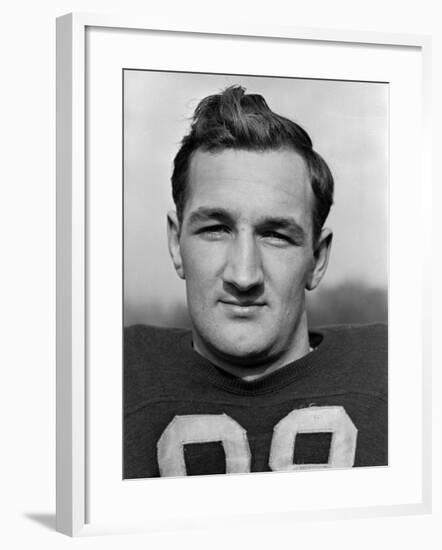 Headshot of University of Michigan Fottball Player, No.98, Tom Harmon-Alfred Eisenstaedt-Framed Premium Photographic Print