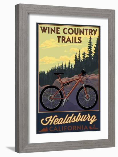 Healdsburg, California - Wine Country Trails-Lantern Press-Framed Art Print