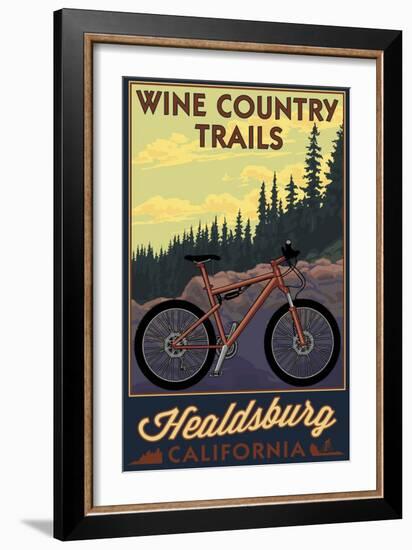 Healdsburg, California - Wine Country Trails-Lantern Press-Framed Art Print