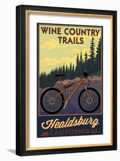 Healdsburg, California - Wine Country Trails-Lantern Press-Framed Art Print