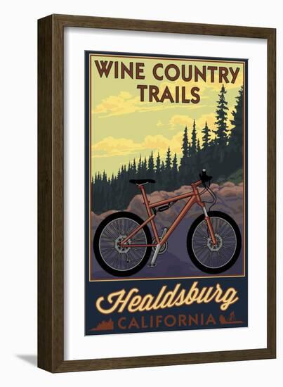 Healdsburg, California - Wine Country Trails-Lantern Press-Framed Premium Giclee Print