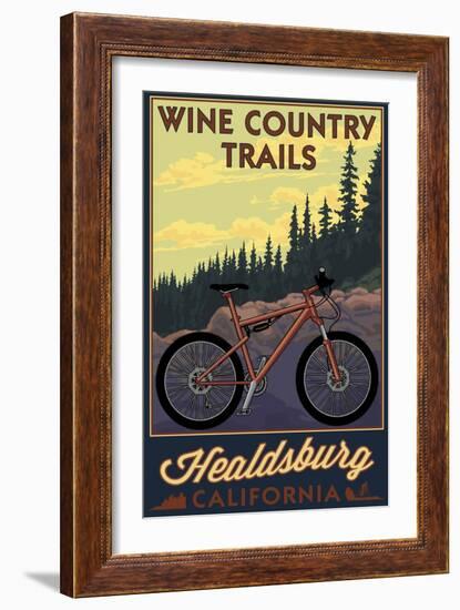 Healdsburg, California - Wine Country Trails-Lantern Press-Framed Premium Giclee Print