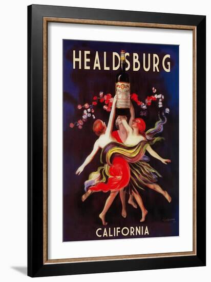 Healdsburg, California - Women Dancing with Wine-Lantern Press-Framed Art Print