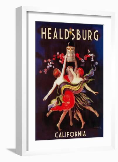 Healdsburg, California - Women Dancing with Wine-Lantern Press-Framed Art Print