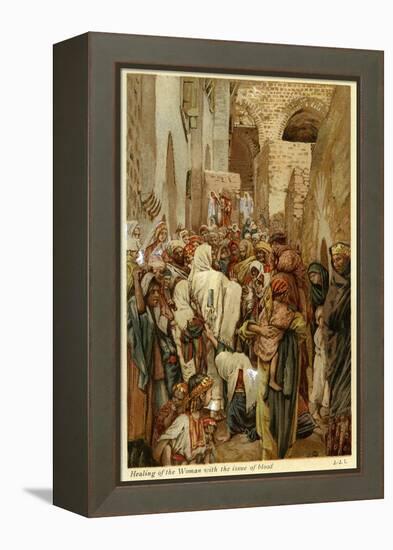 Healing of the woman with the issue of blood - Bible-James Jacques Joseph Tissot-Framed Premier Image Canvas