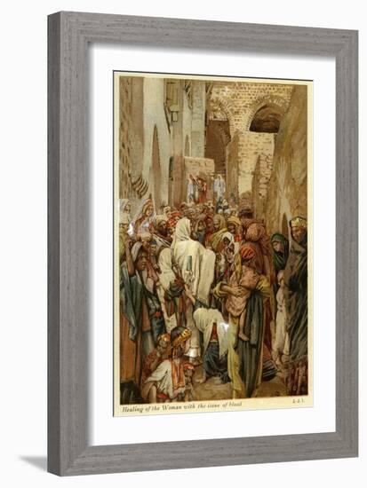 Healing of the woman with the issue of blood - Bible-James Jacques Joseph Tissot-Framed Giclee Print
