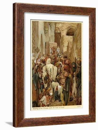 Healing of the woman with the issue of blood - Bible-James Jacques Joseph Tissot-Framed Giclee Print