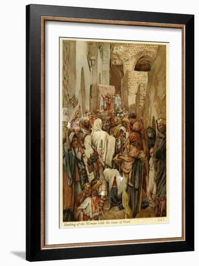 Healing of the woman with the issue of blood - Bible-James Jacques Joseph Tissot-Framed Giclee Print