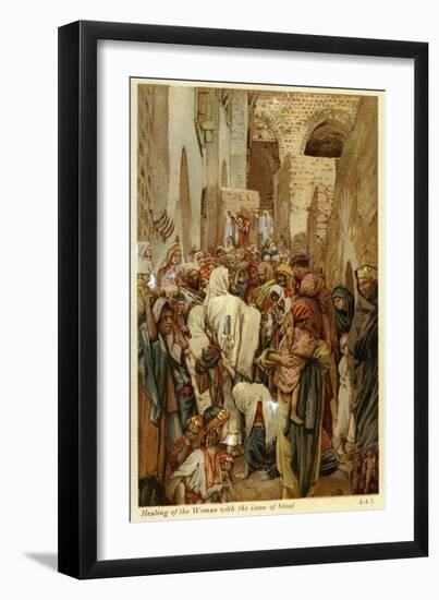 Healing of the woman with the issue of blood - Bible-James Jacques Joseph Tissot-Framed Giclee Print