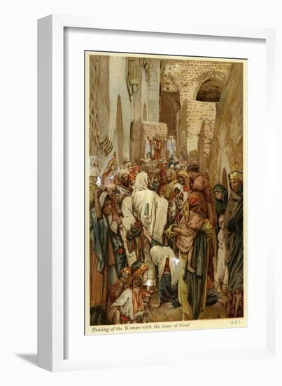 Healing of the woman with the issue of blood - Bible-James Jacques Joseph Tissot-Framed Giclee Print