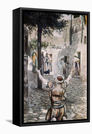 Healing the Leper at Capernaum-James Tissot-Framed Premier Image Canvas