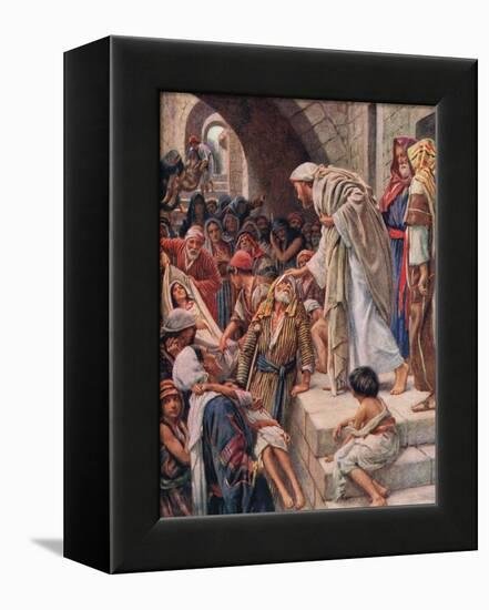 Healing the Sick-Harold Copping-Framed Premier Image Canvas