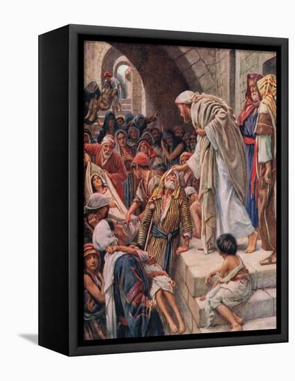 Healing the Sick-Harold Copping-Framed Premier Image Canvas