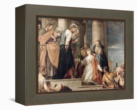 Healing the Woman with the Issue of Blood-Paolo Veronese-Framed Premier Image Canvas