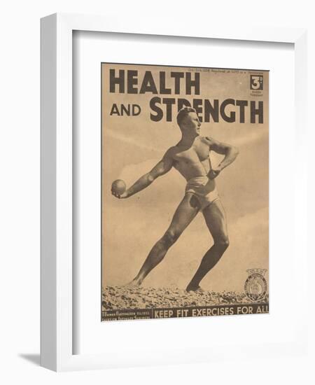 Health and Strength, Body Building Fitness Exercise Gay Magazine, UK, 1938-null-Framed Giclee Print