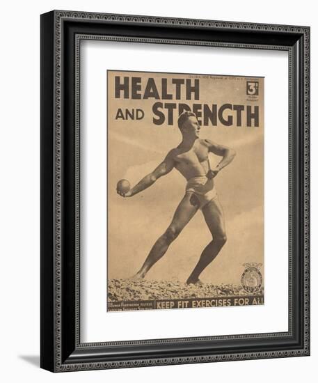 Health and Strength, Body Building Fitness Exercise Gay Magazine, UK, 1938-null-Framed Giclee Print