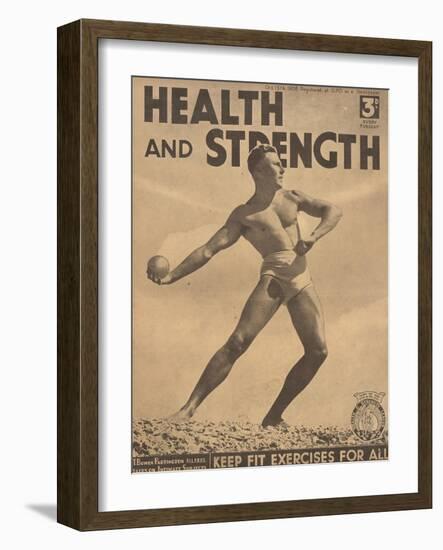 Health and Strength, Body Building Fitness Exercise Gay Magazine, UK, 1938-null-Framed Giclee Print