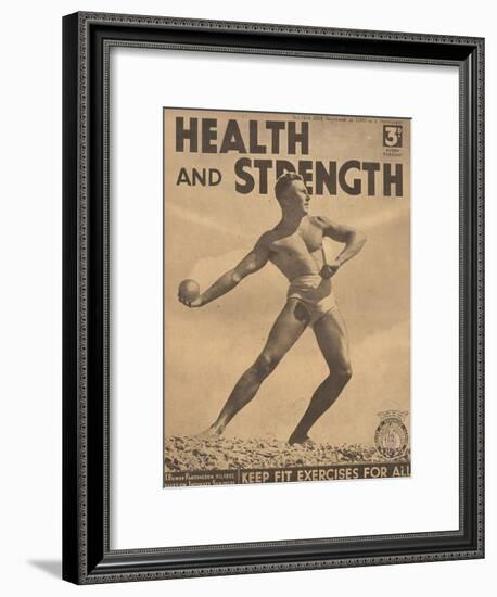 Health and Strength, Body Building Fitness Exercise Gay Magazine, UK, 1938-null-Framed Giclee Print