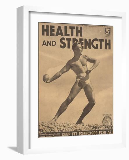 Health and Strength, Body Building Fitness Exercise Gay Magazine, UK, 1938-null-Framed Giclee Print