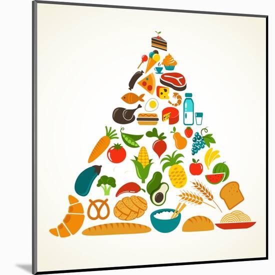 Health Food Pyramid-Marish-Mounted Art Print
