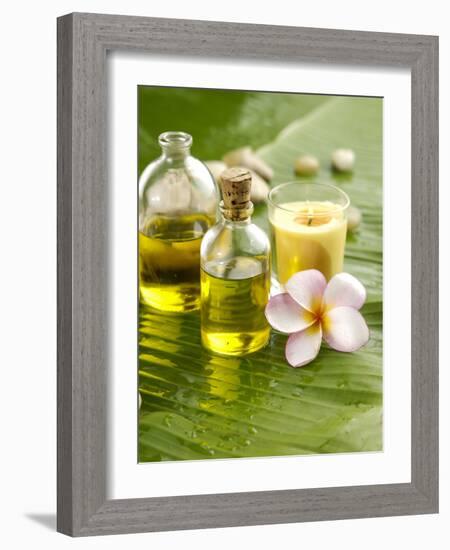 Health Spa with Massage Oil, Frangipani,Candle-crystalfoto-Framed Photographic Print