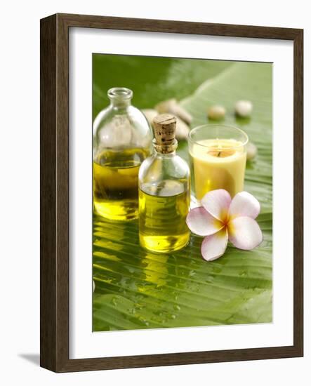 Health Spa with Massage Oil, Frangipani,Candle-crystalfoto-Framed Photographic Print