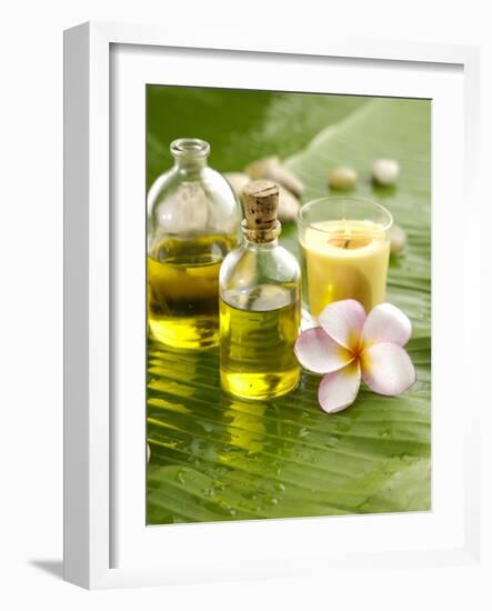 Health Spa with Massage Oil, Frangipani,Candle-crystalfoto-Framed Photographic Print