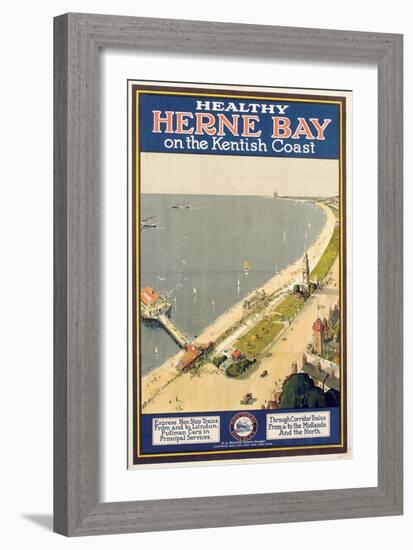 Healthy Herne Bay on the Kentish Coast', Poster Advertising Southern Railway-null-Framed Giclee Print