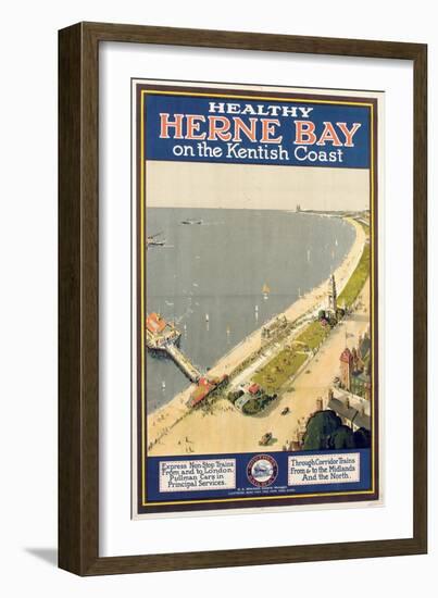 Healthy Herne Bay on the Kentish Coast', Poster Advertising Southern Railway-null-Framed Giclee Print