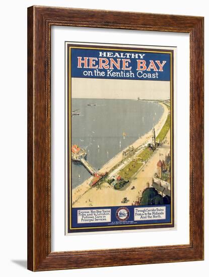 Healthy Herne Bay on the Kentish Coast', Poster Advertising Southern Railway-null-Framed Giclee Print