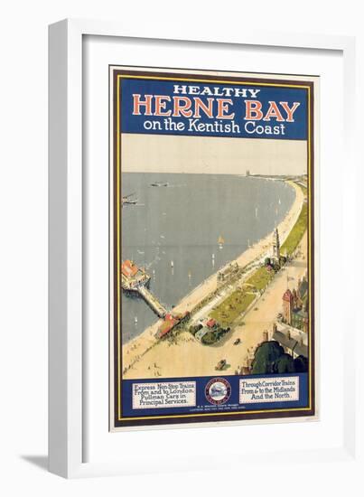 Healthy Herne Bay on the Kentish Coast', Poster Advertising Southern Railway-null-Framed Giclee Print