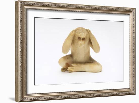 Hear No Evil, One of the Three Wise Monkeys-Japanese School-Framed Giclee Print