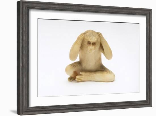 Hear No Evil, One of the Three Wise Monkeys-Japanese School-Framed Giclee Print