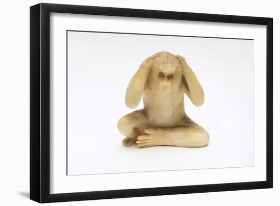 Hear No Evil, One of the Three Wise Monkeys-Japanese School-Framed Giclee Print