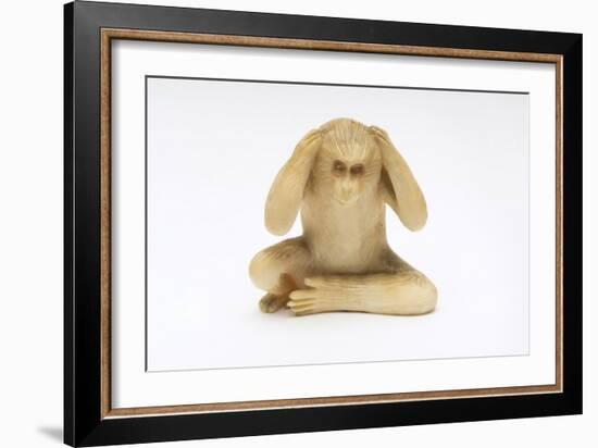 Hear No Evil, One of the Three Wise Monkeys-Japanese School-Framed Giclee Print