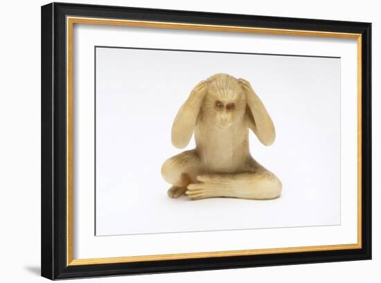 Hear No Evil, One of the Three Wise Monkeys-Japanese School-Framed Giclee Print