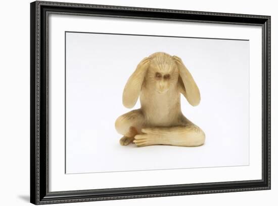 Hear No Evil, One of the Three Wise Monkeys-Japanese School-Framed Giclee Print