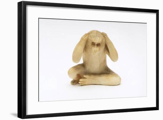 Hear No Evil, One of the Three Wise Monkeys-Japanese School-Framed Giclee Print