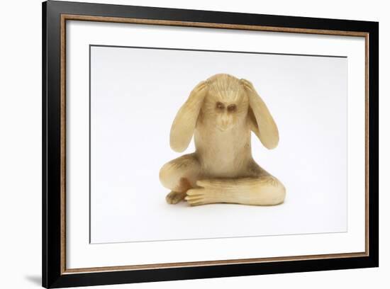 Hear No Evil, One of the Three Wise Monkeys-Japanese School-Framed Giclee Print