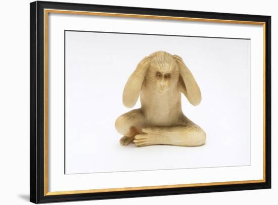 Hear No Evil, One of the Three Wise Monkeys-Japanese School-Framed Giclee Print