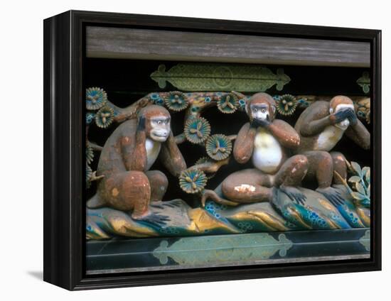 Hear No Evil, Speak No Evil, See No Evil, Toshogu Shrine, Tochigi, Nikko, Japan-Rob Tilley-Framed Premier Image Canvas